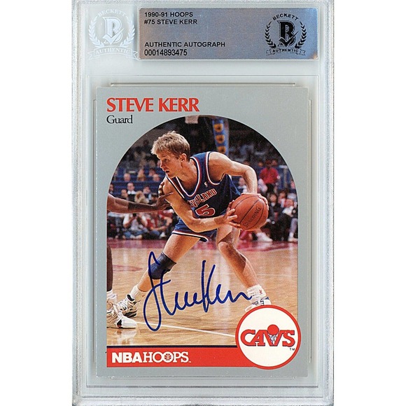 Steve Kerr Cleveland Cavaliers Autographed 1990-91 Hoops Basketball Card Beckett - Picture 1 of 4
